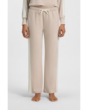BOSS Contrast-Trim Tracksuit Bottoms - Natural