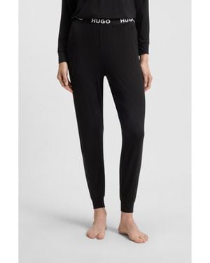 HUGO Cuffed Pyjama Bottoms - Black