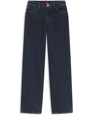 HUGO Vaqueros De Pernera Ancha En Denim De Algodón - Azul