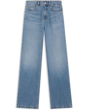 BOSS Vaqueros Regular Fit De Cintura Alta En Denim De Líneas Cruzadas - Azul