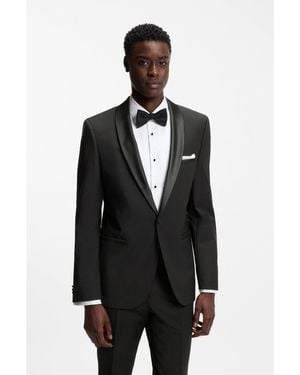 HUGO Extra-Slim-Fit Tuxedo Jacket - Black