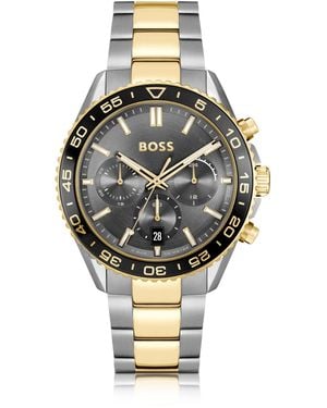 BOSS Chronograaf Met Grijze Wijzerplaat En Tweekleurige Geschakelde Polsband - Metallic