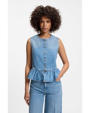 HUGO Regular-Fit Sleeveless Blouse - Blue