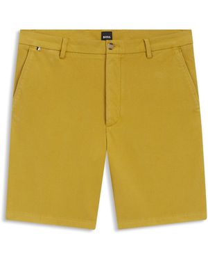 BOSS Modern-Fit Short Van Stretchkatoen - Geel