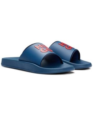 HUGO Slides With Logo-Branded Straps - Blue