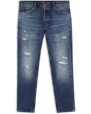 HUGO Jeans Tapered Fit De Algodón Elástico - Azul