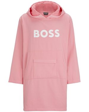 BOSS Logo Beach Hoodie - Pink