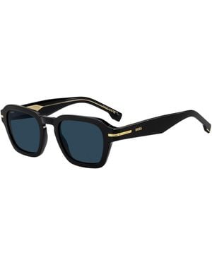 BOSS Acetate Sunglasses With-Tone Trims - Black