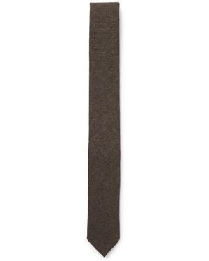 HUGO Formal Tie With Herringbone Weave - Brown