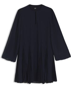 BOSS Kurzes Kleid Mit Plissee-Einsätzen - Blau