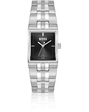 BOSS Strivo-Horloge Van Roestvrij Staal Met Streepdetail - Wit