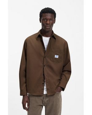 HUGO Dark Brown Men's Casual Shirts Size L