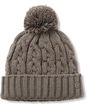 BOSS Equestrian Pompom Beanie Hat - Brown
