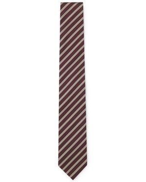 BOSS Cravatta A Righe Diagonali - Marrone