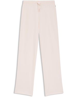 BOSS Pantalones De Pijama En Algodón Elástico Con Cordón Y Detalle De Logo - Blanco
