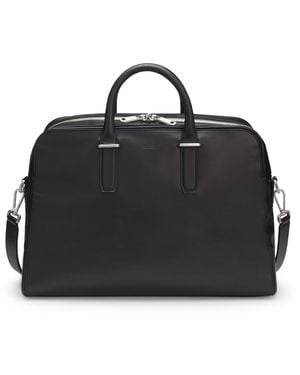 BOSS Runway Weekender Aus Leder Mit Logo-Prägung - Schwarz