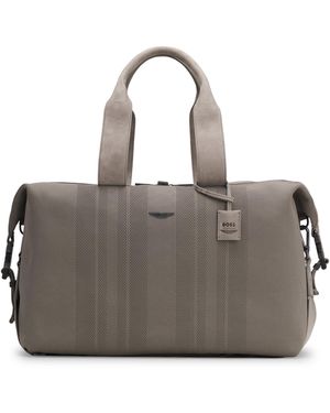 BOSS X Aston Martin Gebreide Weekendtas Met Suède Details - Grijs
