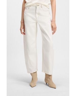 BOSS Barrel-Leg Trousers - White
