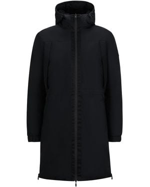 BOSS Equestrian Waterproof Parka Jacket With Logo Tape - Black