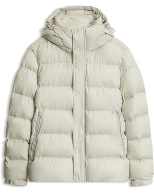 BOSS Wasserabweisende Steppjacke Mit Kapuze Und Gepolstertem Kragen - Weiß