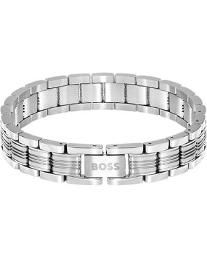 BOSS Bracciale Moderno Con Discreti Dettagli Del Marchio - Bianco