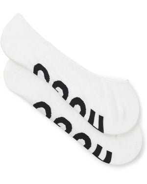 HUGO Two-Pack Of Invisible Socks With Logos - White