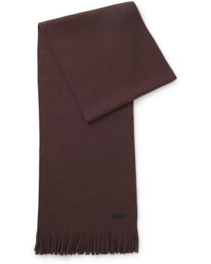 BOSS Strickschal Aus Schurwolle Mit Logo-Detail - Braun