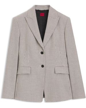 HUGO Blazer Regular Fit Con Microestampado A Cuadros - Gris