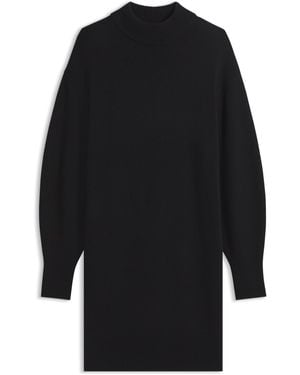 HUGO Oversized-Fit Gebreide Jurk Met Hoge Halslijn - Zwart