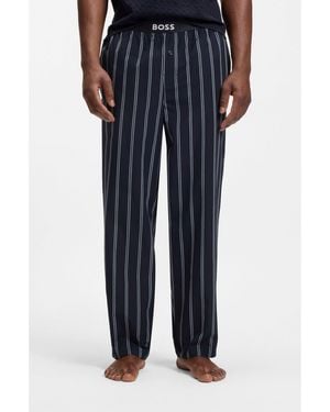 BOSS Logo-Waistband Pyjama Bottoms - Blue