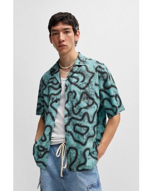 HUGO Turquoise Men's Casual Shirts Size L - Blue