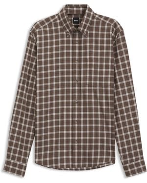BOSS Camicia Casual Regular Fit - Marrone