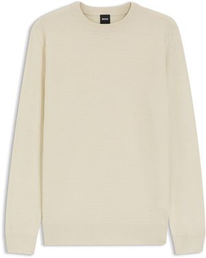 BOSS Trui Met Gemengde Structuren - Naturel
