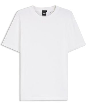 BOSS Regular-Fit T-Shirt Van Katoenen Jersey - Wit
