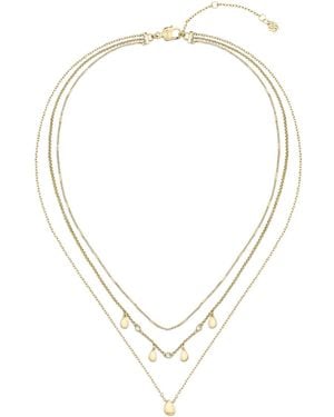 BOSS Collar Dorado Triple Con Colgantes En Forma De Lágrima - Blanco