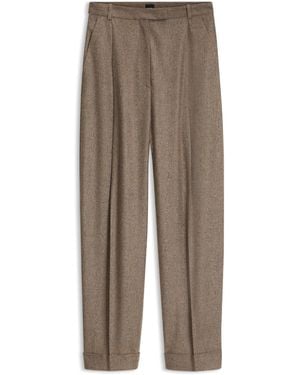 BOSS Relaxed-Fit Broek Van Stretchmateriaal Met Structuur - Naturel