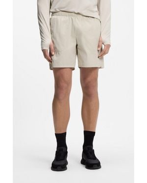 BOSS Active Quick-Dry Shorts With Four-Way Stretch - Natural