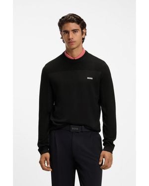 BOSS Mixed-Structure Jumper With Moisture Management - Black