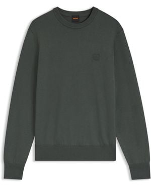 BOSS Pullover Aus Baumwoll-Mix Mit Logo-Patch - Grün