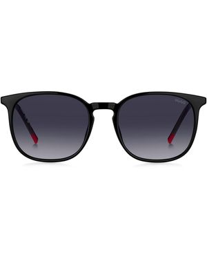 HUGO Lunettes De Soleil Noires Avec Branches Dorées - Bleu