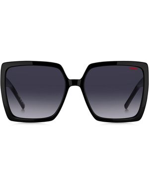 HUGO Lunettes De Soleil En Acétate Avec Logo Revisité - Bleu