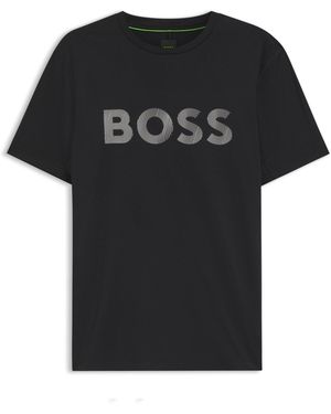 BOSS Active Slim-Fit Logo T-Shirt With Moisture Management - Black