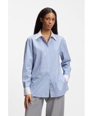 HUGO Patterned Women's Business Blouses Size 4 - Blue