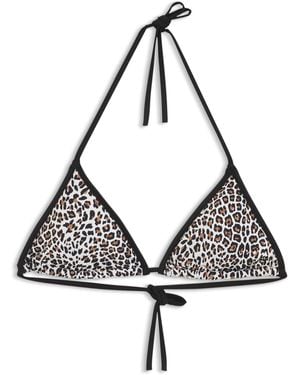 HUGO Triangle Bikini Top With Stacked Logos - Black