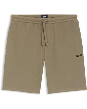 BOSS Waffle Pyjama Shorts - Natural