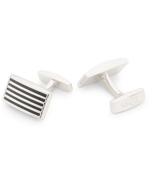 BOSS Cufflinks With Coloured Lines - White
