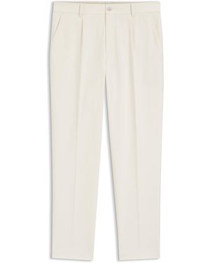 BOSS Tapered-Fit Broek Van Italiaans Materiaal Met Microdessin - Wit