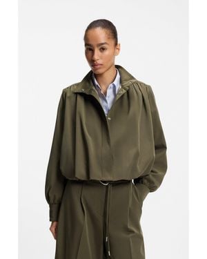 BOSS Relaxed-Fit Blazer With Balloon Hem - Green