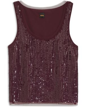 BOSS Camicetta Con Paillettes E Finiture - Viola