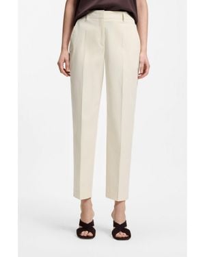 BOSS Tapered-Fit Cropped Trousers - Natural